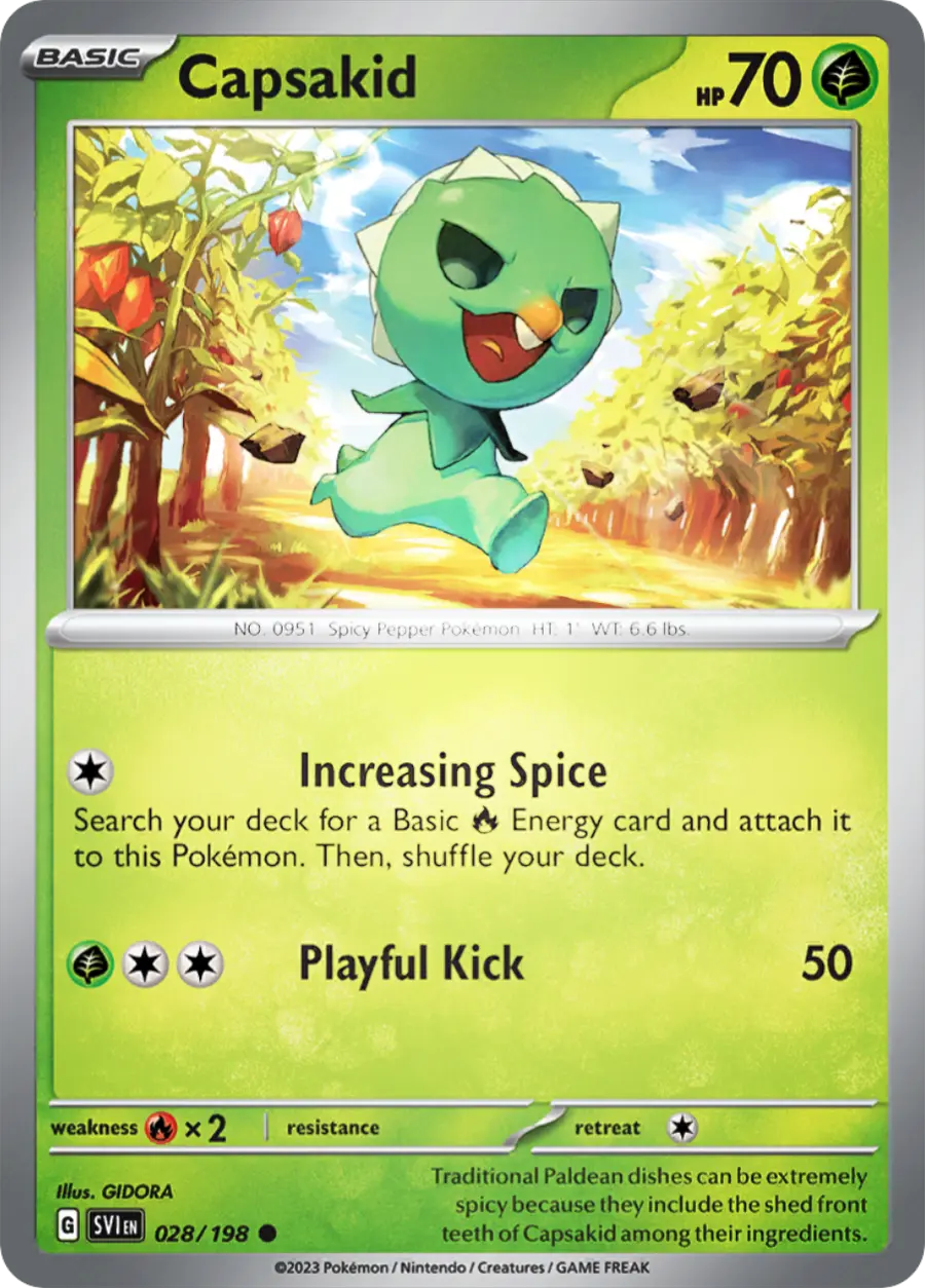 Capsakid Normal #28 — Scarlet & Violet | Pokemon Card Authenticator